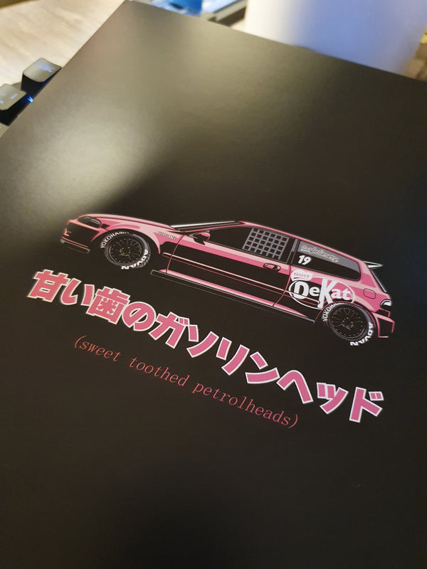 Carfectionery Sweet Toothed Civic 400gsm A4 Art Print