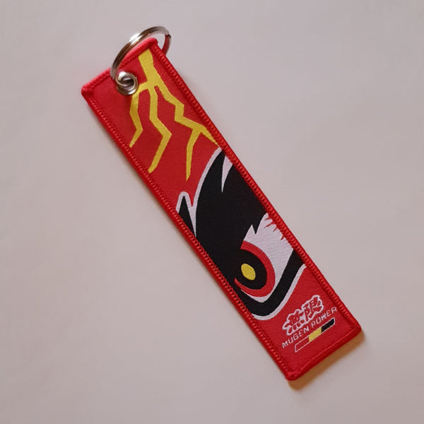JDM Deluxe Woven Fabric Keytag - Red/Black