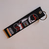 JDM Deluxe Woven Fabric Keytag - Red/Black