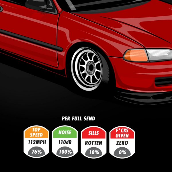Carfectionery Civic VTEC De-Kat / De-Cat Black T-Shirt