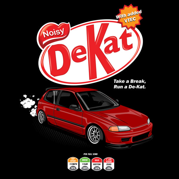 Carfectionery Civic VTEC De-Kat / De-Cat Black T-Shirt