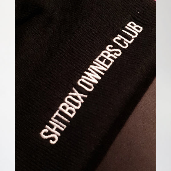 Carfectionery 'Sh#tbox Owners Club' Embroidered Bobble Hat - Pink