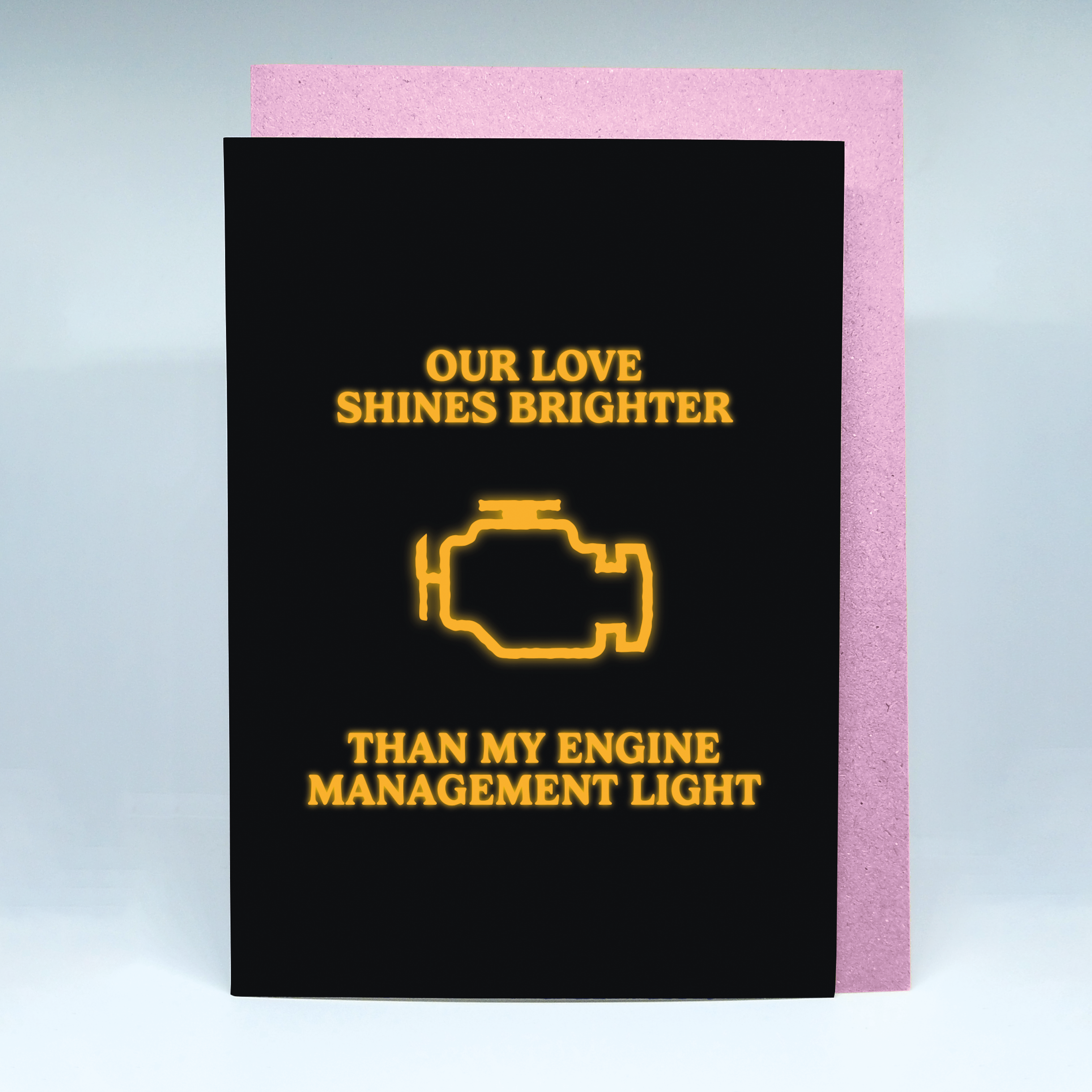 Engine Management Light Valentines Card Carfectionery