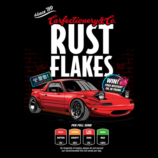 Rust Flakes MX-5 hoodie full artwork - Mazda enthusiast gift, UK printed