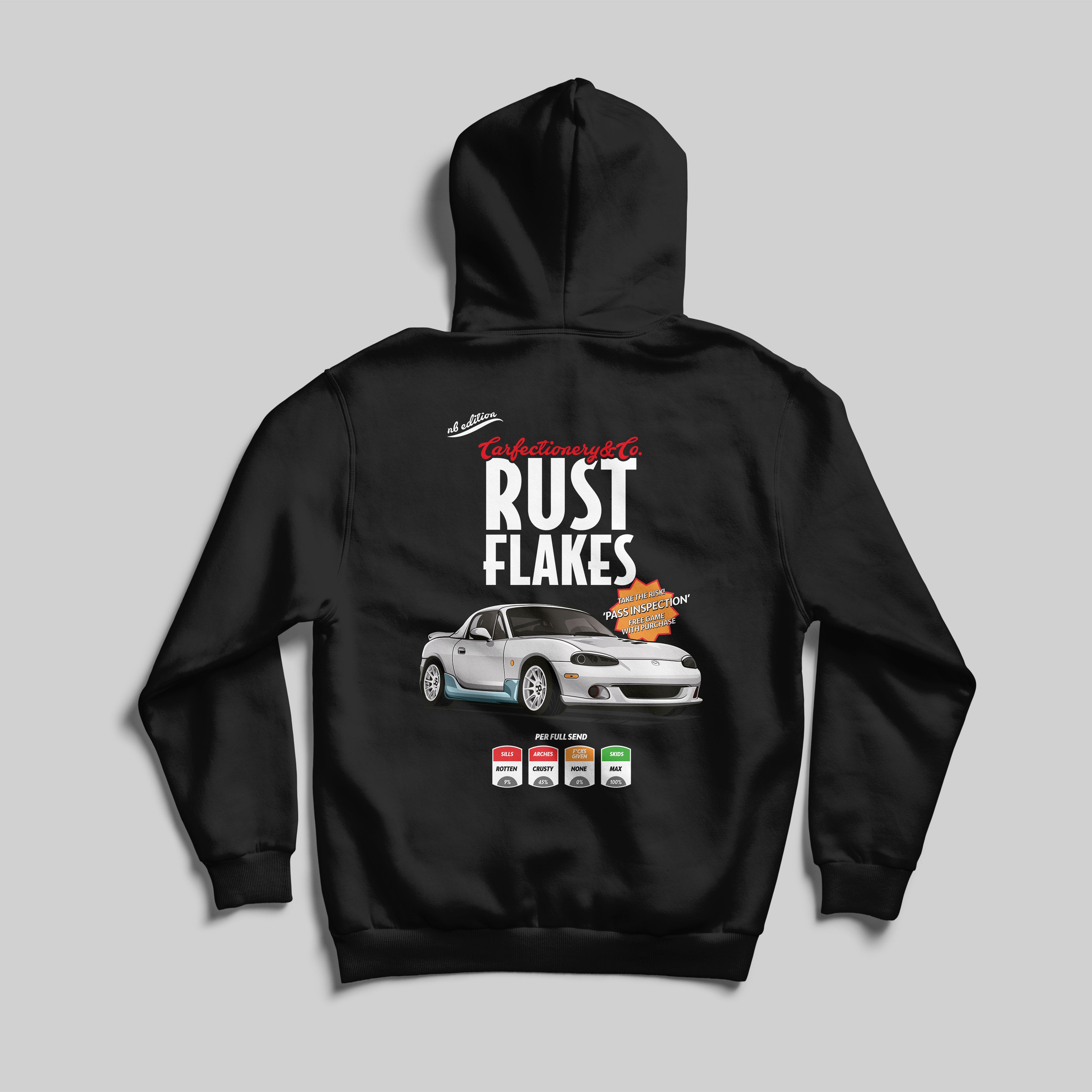Rust Flakes MX-5 NB EDITION Hoodie - Front and Back Print